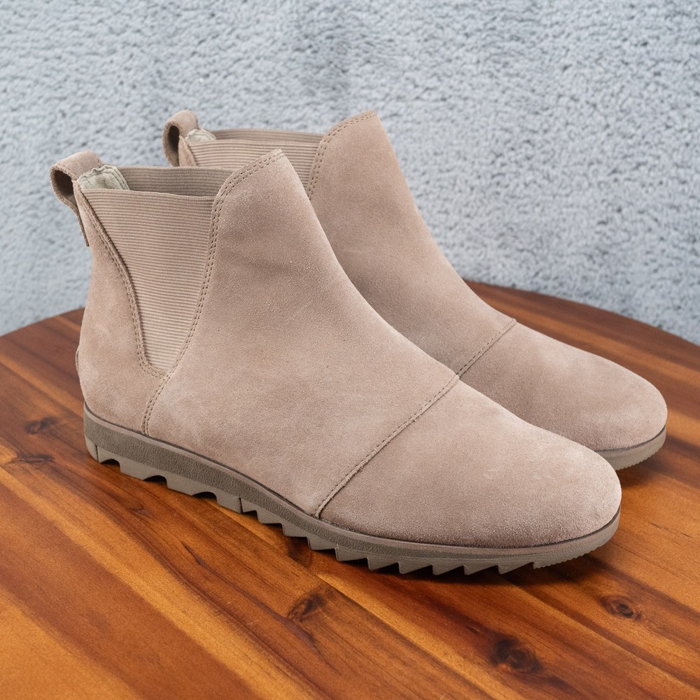 Sorel Harlow Chelsea Boots Ash Brown Suede NL3335-240 US Women's Sz 10.5
